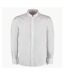 Kustom Kit Mens Mandarin Collar Long-Sleeved Shirt (White)