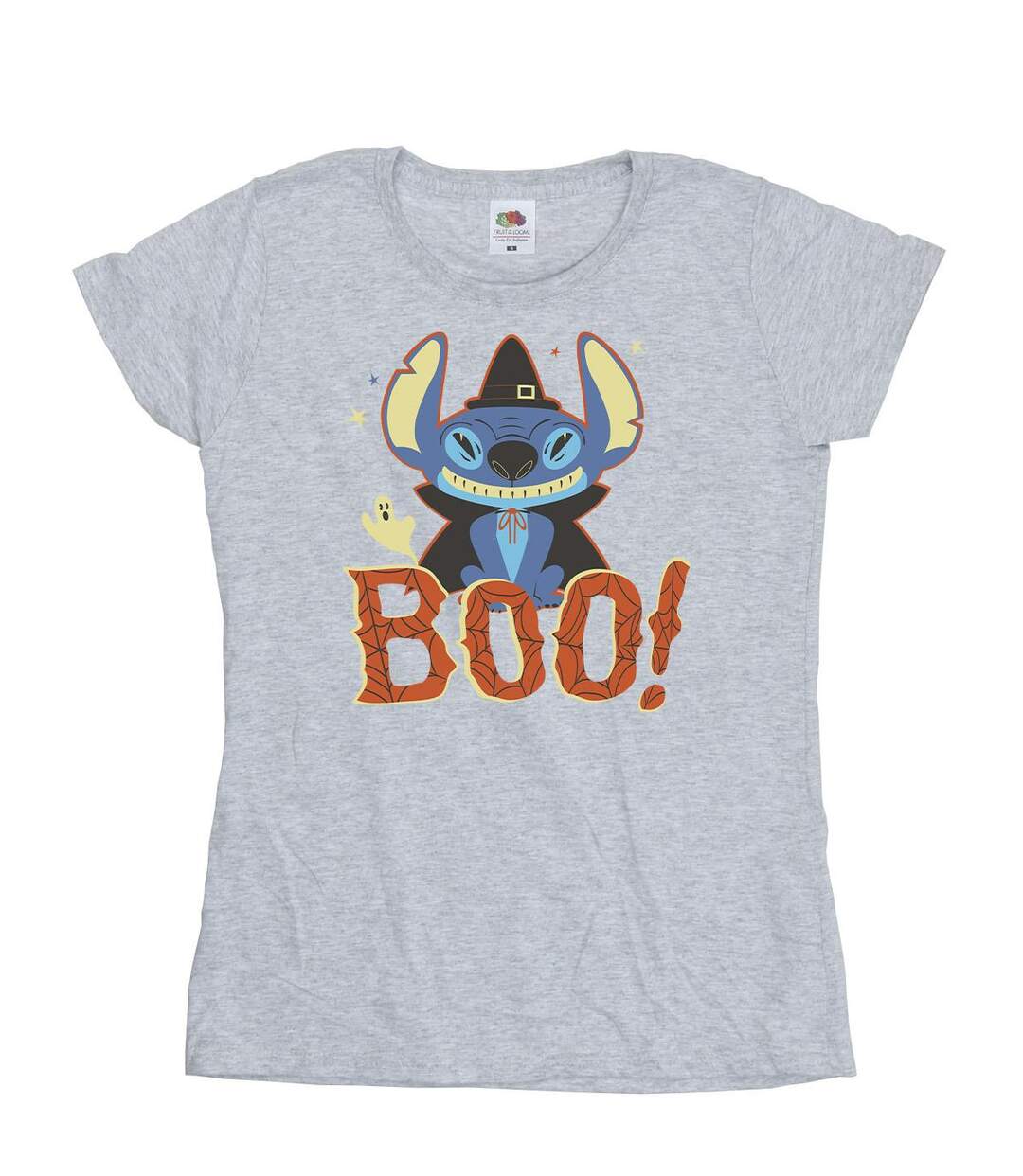 Disney T-shirt en coton Lilo & Stitch Boo ! pour femmes/femmes (Gris sportif) - UTBI26007-1