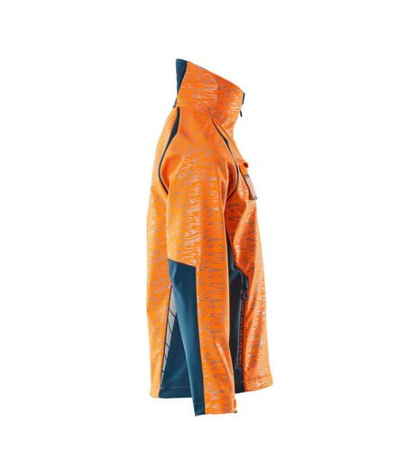 Mens Accelerate Safe Soft Shell Jacket Hi Vis Orange Dark Petroleum Mascot