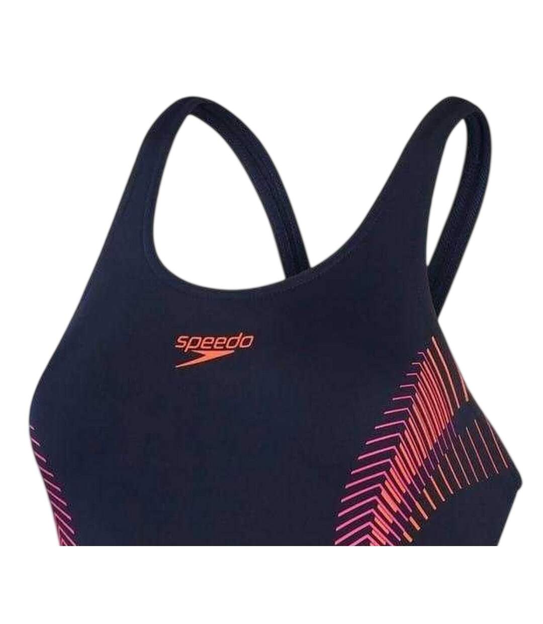 Maillot De Bain 1 Pièce Dos Nageur Motif/style Abstrait Placement Femme Bleu Marine Rose Abstrait Speedo-3
