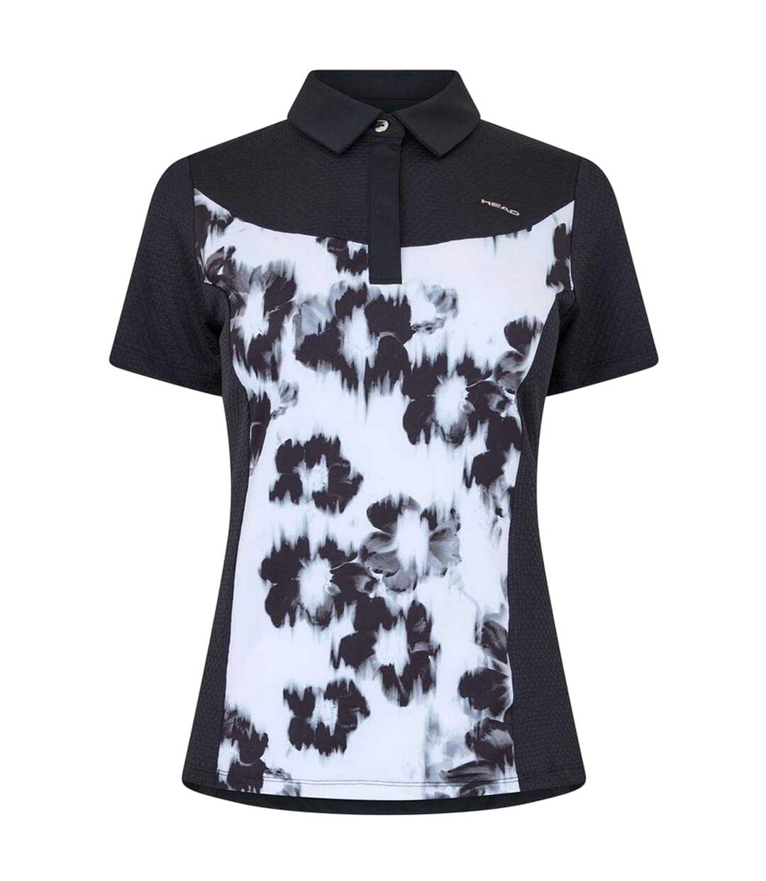 Polo Motif/style Floral Femme Noir Blanc Head-1