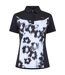 Polo Motif/style Floral Femme Noir Blanc Head-1