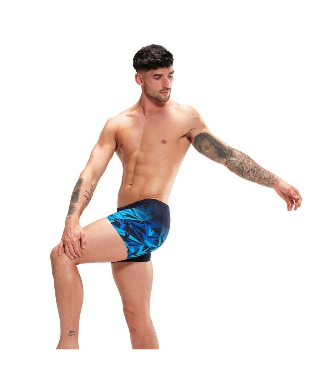 Short De Bain Motif/style Géométrique Hyper Boom Homme Noir Bleu Speedo-4