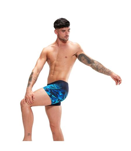 Short De Bain Motif/style Géométrique Hyper Boom Homme Noir Bleu Speedo