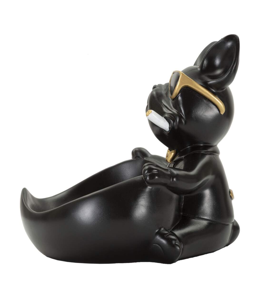 Vide-Poche Statuette Chien Dog Ball 20cm Noir-3