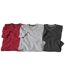Men's Pack of 3 V-Neck T-Shirts - Gray, Charcoal and Red