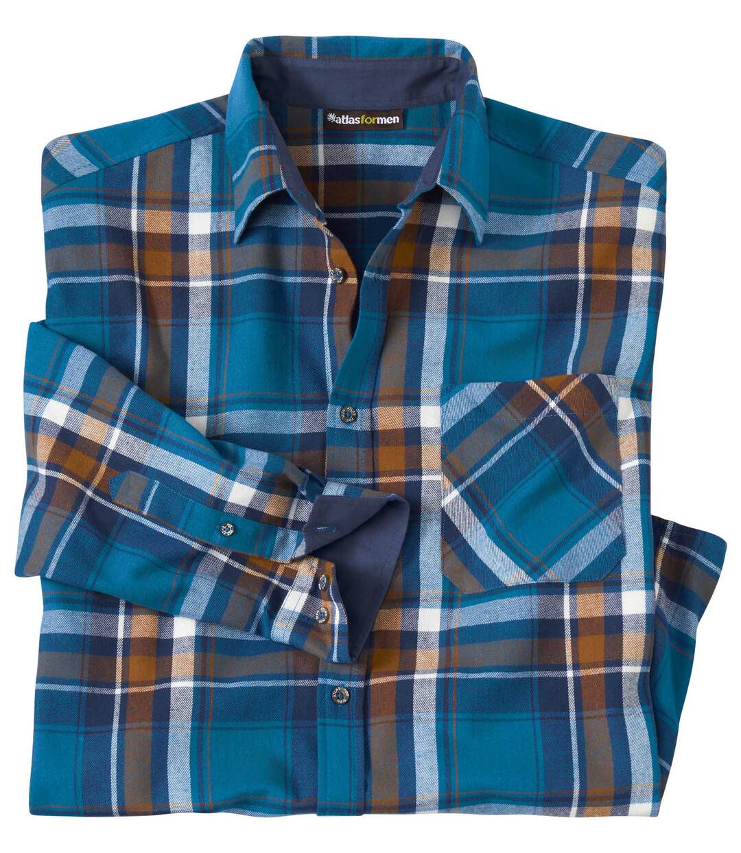 Men's Blue Checked Flannel Shirt  Atlas For Men