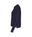 Womens/ladies Pique Long-sleeved Polo Shirt Navy Cottover-3