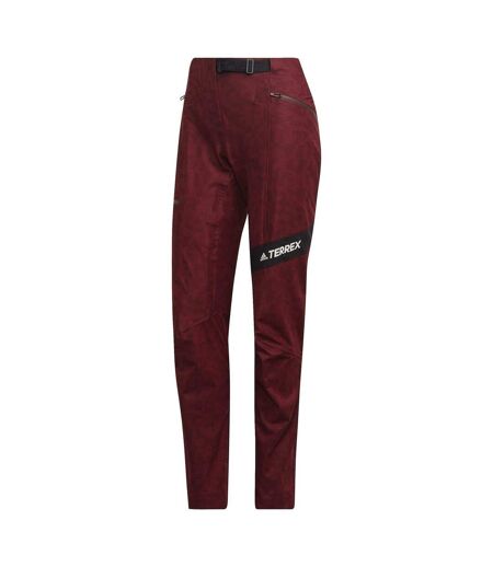 Womens/ladies Slim Hiking Trousers Red Adidas