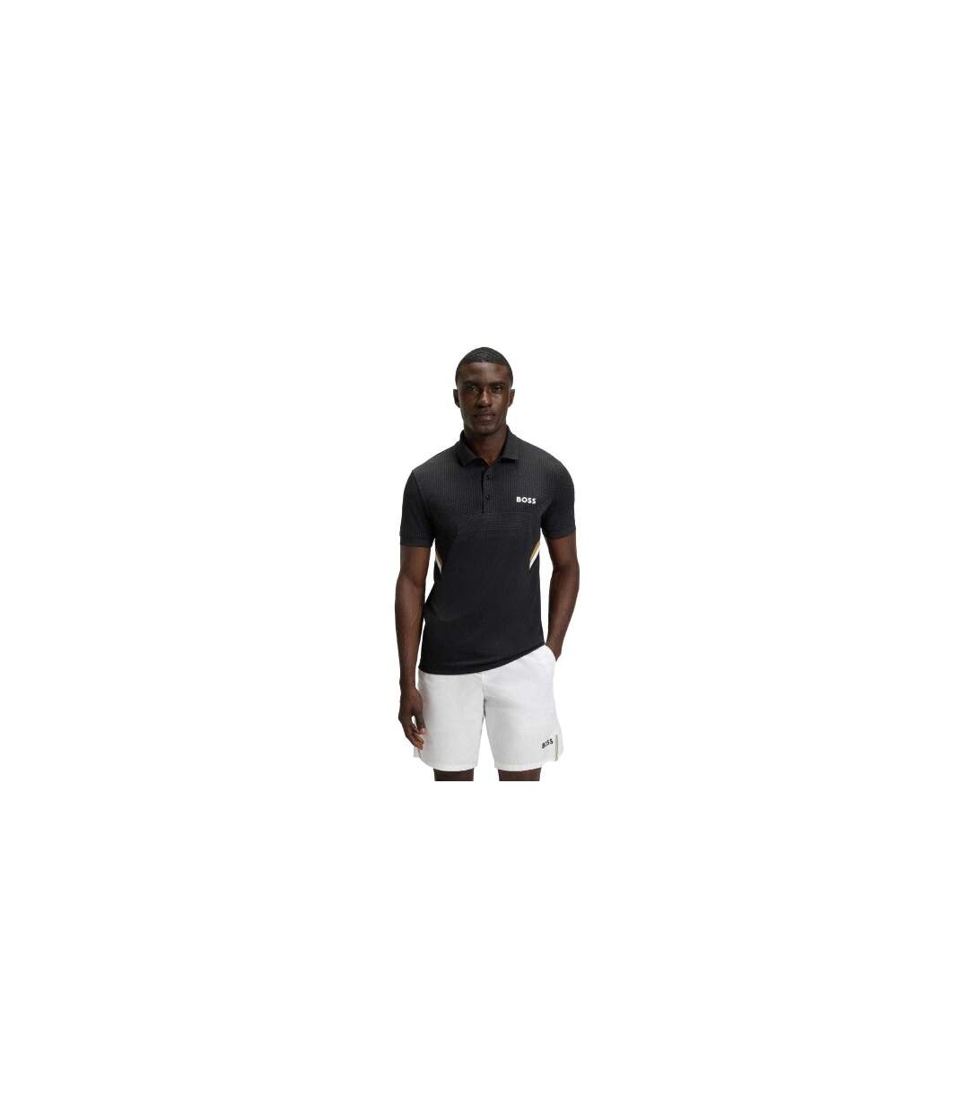 Mens Slim Polo Shirt Black Boss-1