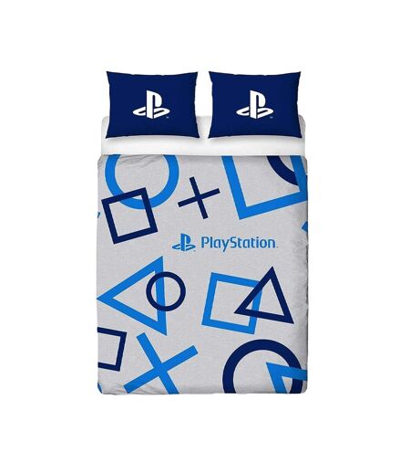 Icons Reversible Duvet Set White Blue Playstation