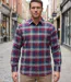 CHALLENGER TARIC2 — Chemise à carreaux manches longues bordeaux et bleu : confort thermique en flanelle-5