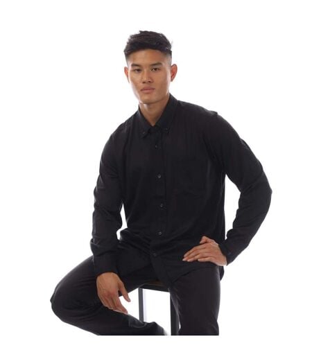Mens Silk Cotton Blend Button-down Shirt Black Tom Ford