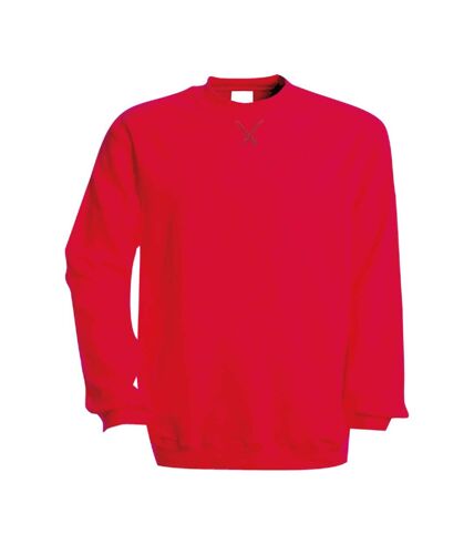 Kariban Mens Plain Crew Neck Sweatshirt (Red) - UTPC2537