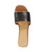 Womens/ladies Laras Minimalist Leather Flat Sandals Black Dune London-3