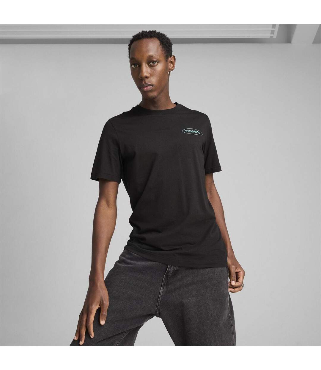 Mens Ess No.1 Logo Regular T-shirt  Black Puma-2