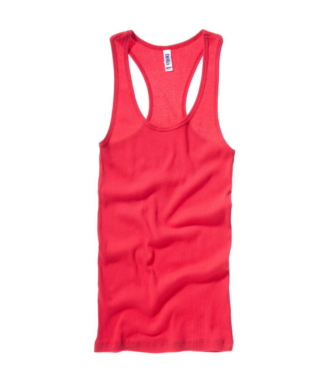 Bella + Canvas Womens/Ladies Racerback Longer Length Tank Vest Top (Red)