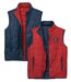 Men's Red & Navy Reversible Padded Gilet-2