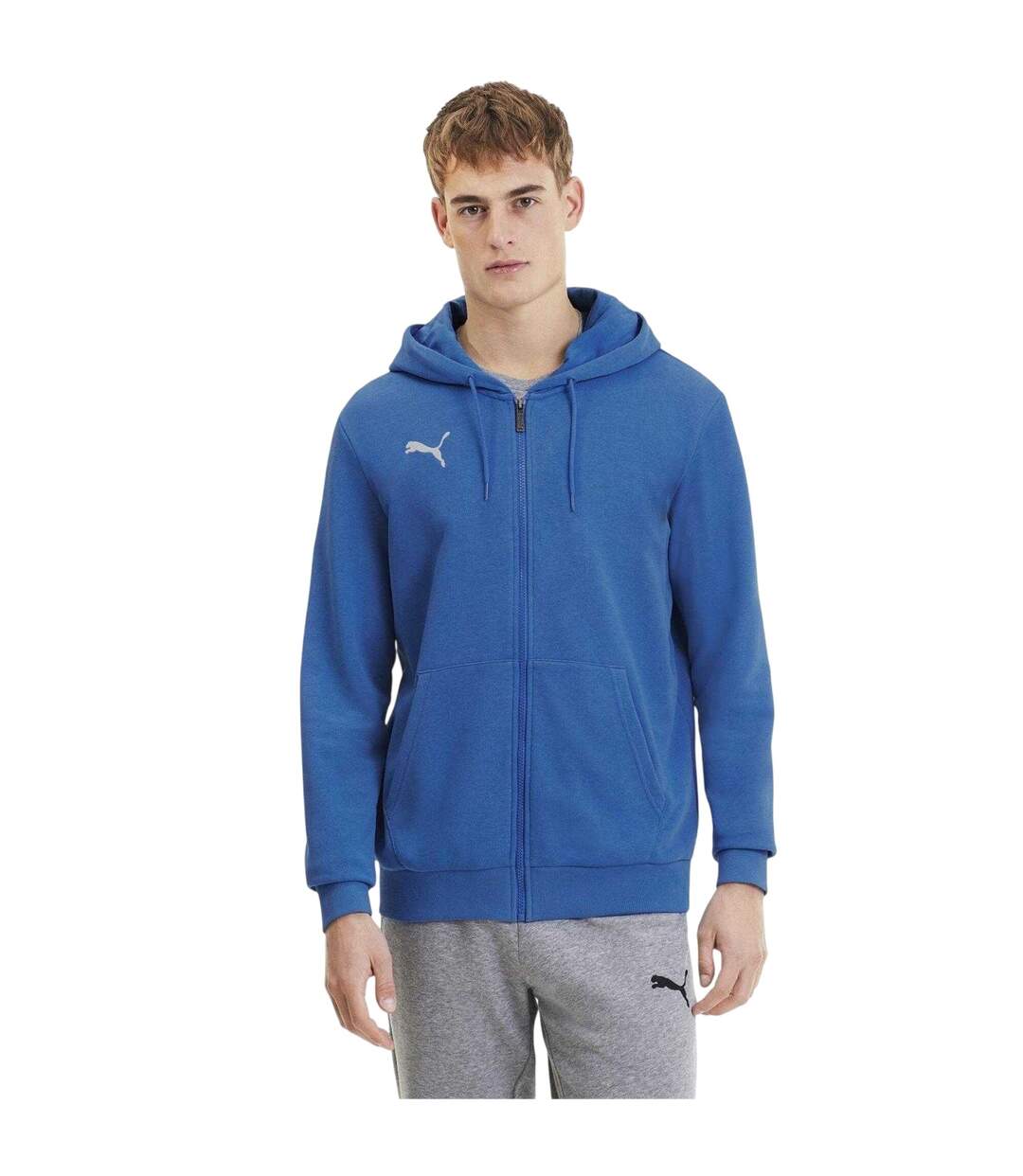 Mens Teamgoal 23 Casuals Full Zip Hoodie Electric Blue Lemonade Puma-4