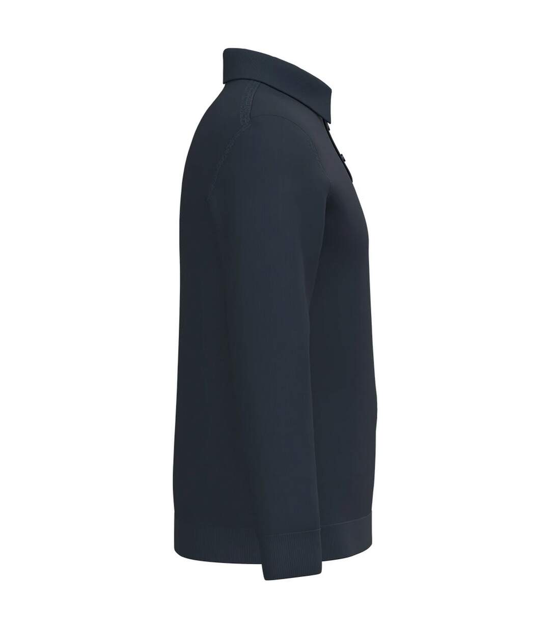 Mens Knitted Long-sleeved Polo Shirt Navy Spasso-3