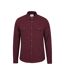 Mens trace flannel long-sleeved shirt dark burgundy Mountain Warehouse