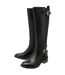 Womens/ladies Freya Leather Knee-high Boots Black Lotus Shoes-3