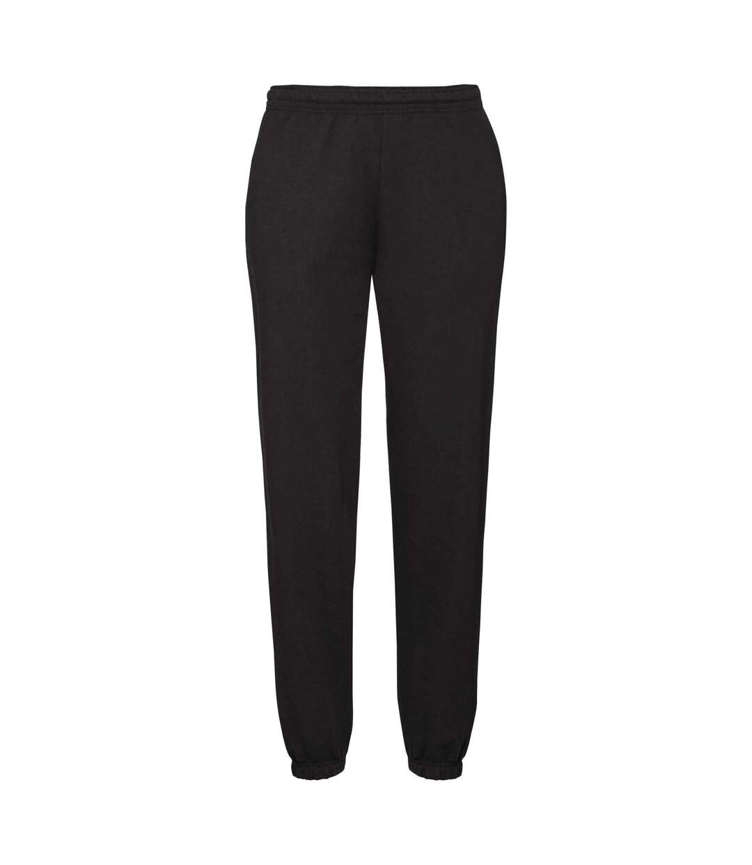 Mens Premium 70/30 Elasticated Jog Pants / Jogging Bottoms Black Fruit Of The Loom-2