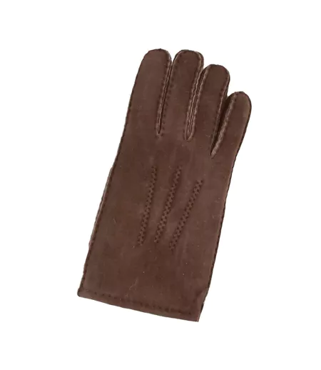 Womens/ladies Stitch Detail Sheepskin Winter Gloves Shiny Eastern Counties Leather