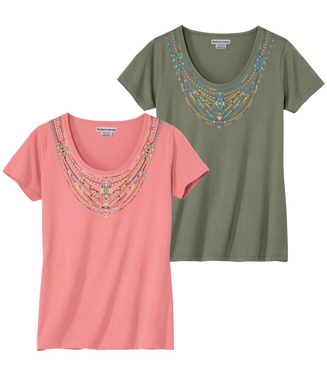 Lot de 2 Tee-Shirts à Imprimé Collier 