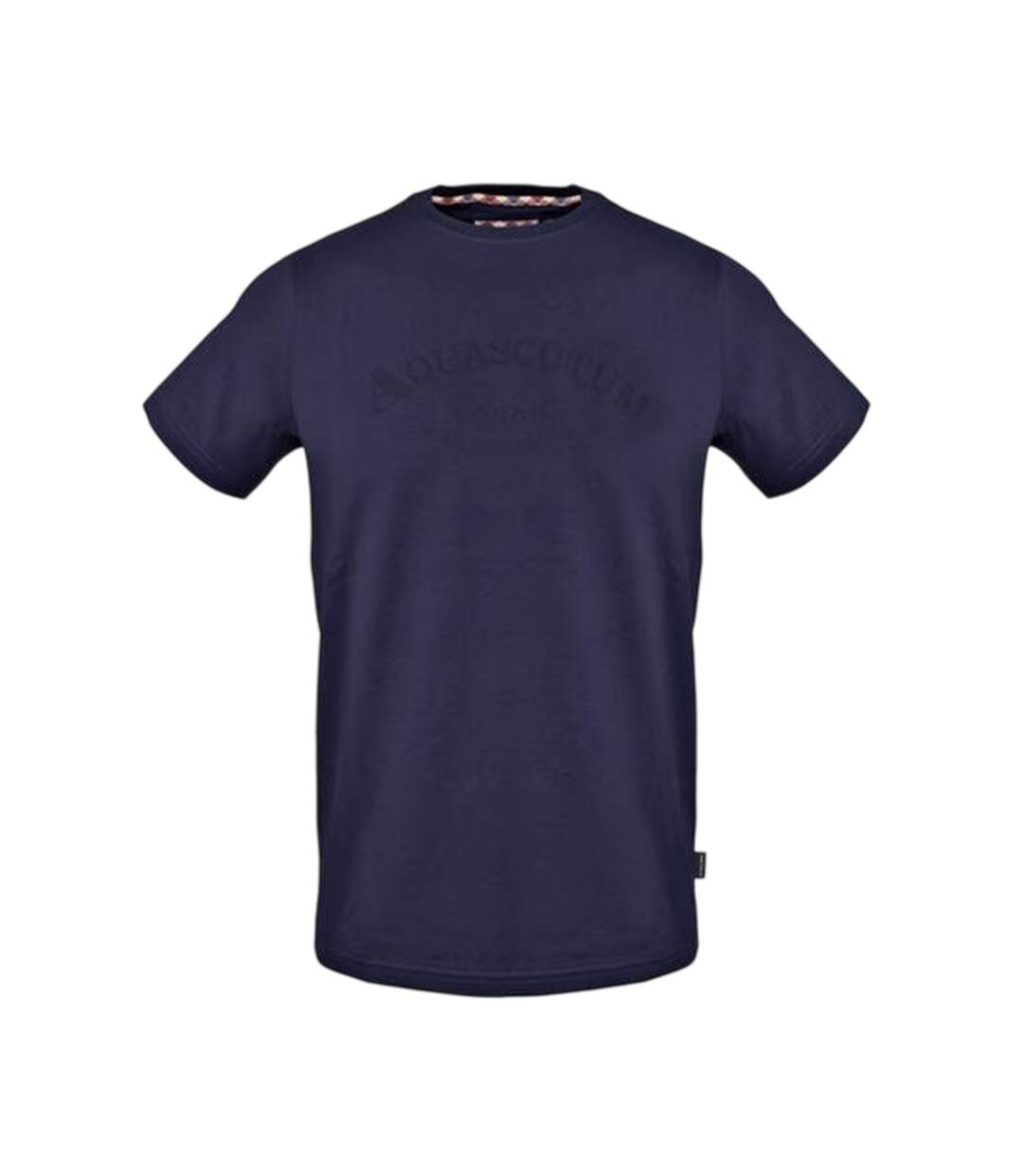 Mens Arched Logo Crew Neck Regular T-shirt Navy Aquascutum-1
