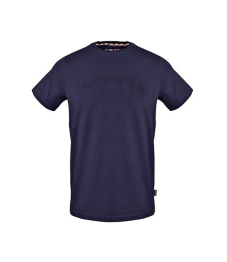 Mens Arched Logo Crew Neck Regular T-shirt Navy Aquascutum