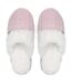 Ladies Cable Knit Faux Fur Thermal Winter Slippers-2