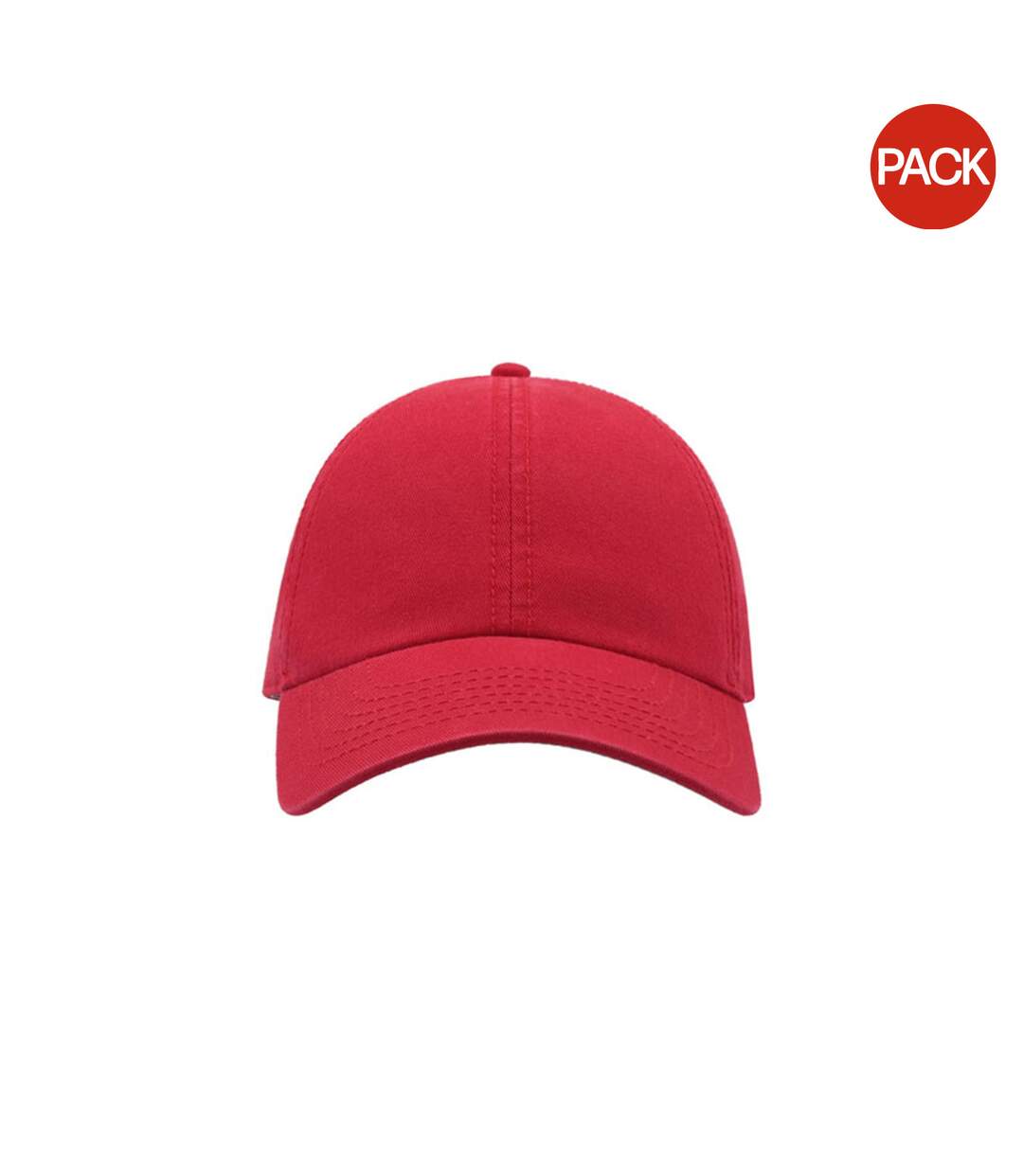 Atlantis Action 6 Panel Chino Baseball Cap (Pack of 2) (Red) - UTAB428-1