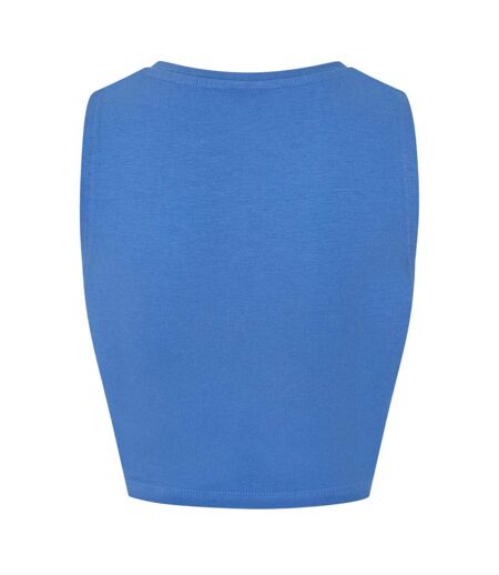 Womens/ladies Knotted Sleeveless Crop Top Dutch Blue Noisy May