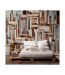 Papier Peint Labyrinth of Wooden Planks 50x1000cm-1