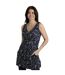 Womens/ladies Indus Printed Jersey Tunic Dark Navy Weird Fish-1
