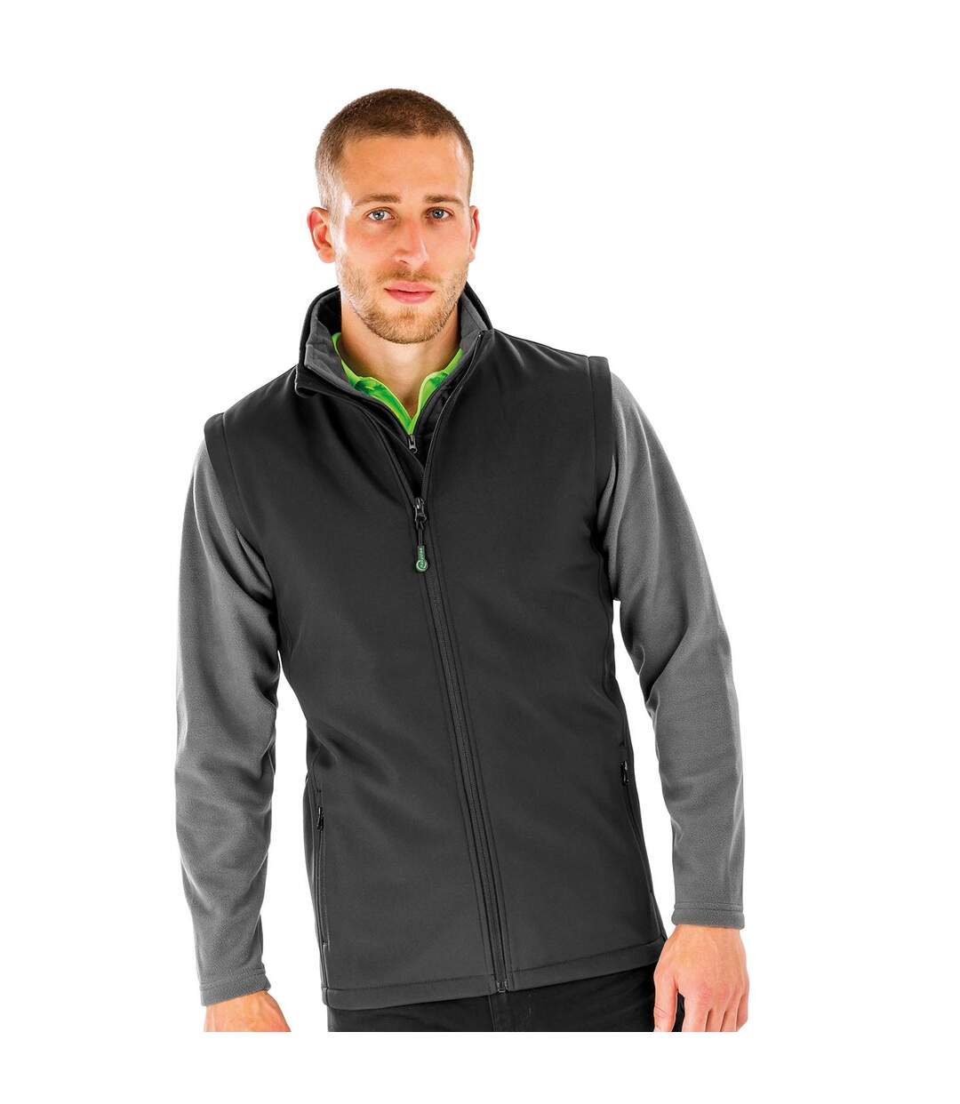 Veste Sans Manches Homme Noir Result Genuine Recycled-1