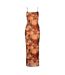 Robe Longue Femme Orange Noir Hugo-2