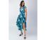 Robe mi-longue LOLITA motif floral turquoise Coton Du Monde-2
