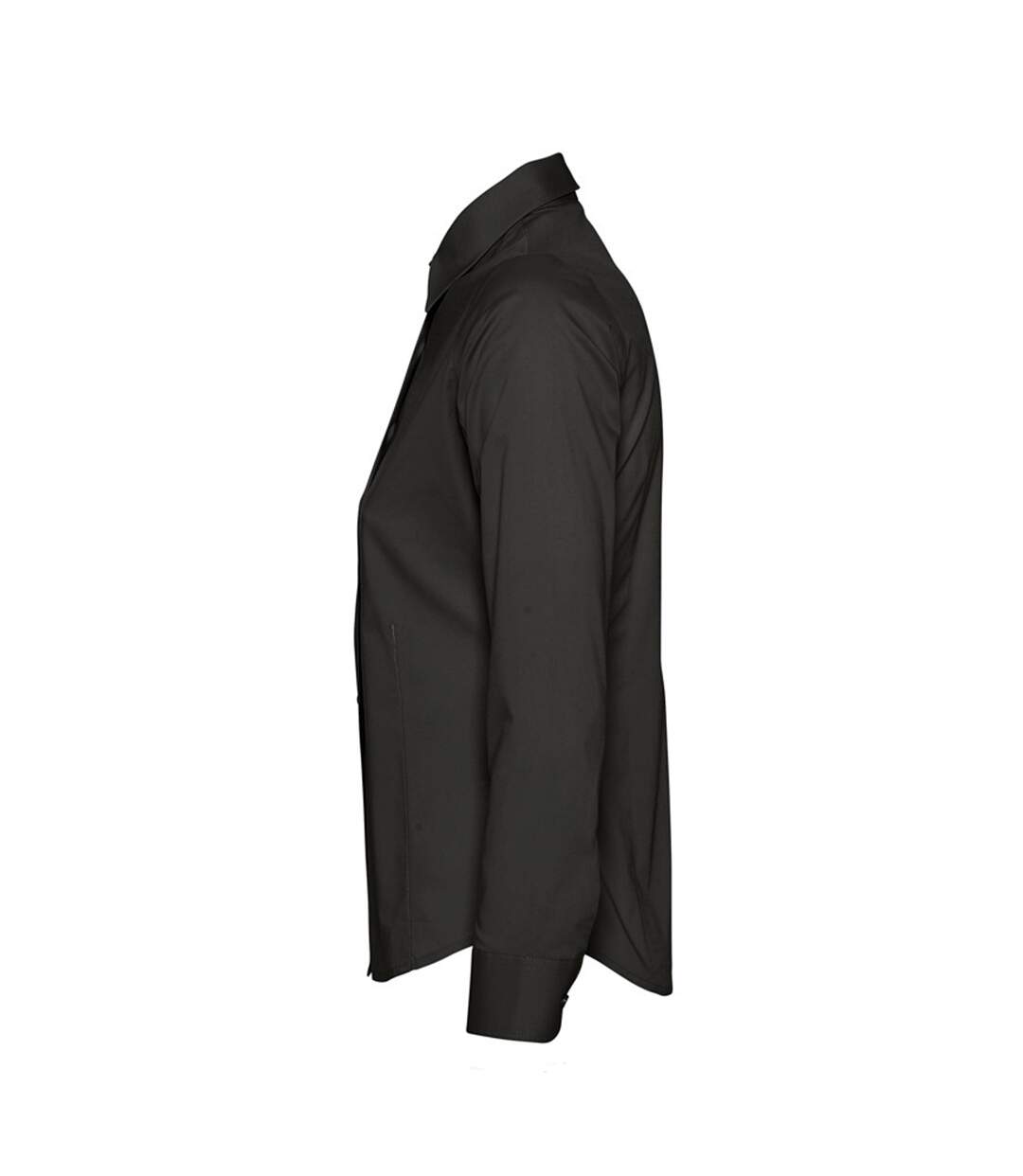 Womens/ladies Eden Long Sleeve Fitted Work Shirt Black SOLS-3