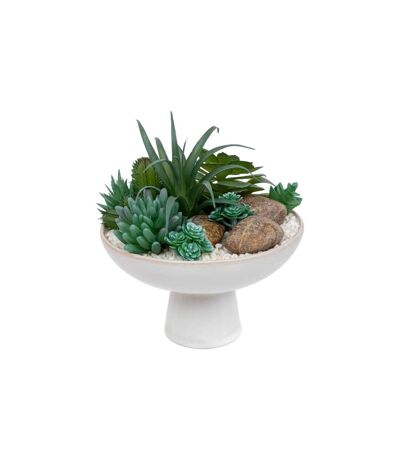 Composition de Plantes Artificielles Soleya 20cm Blanc