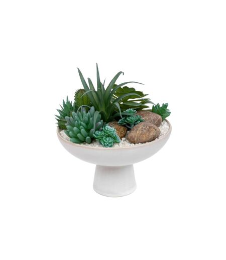 Composition de Plantes Artificielles Soleya 20cm Blanc