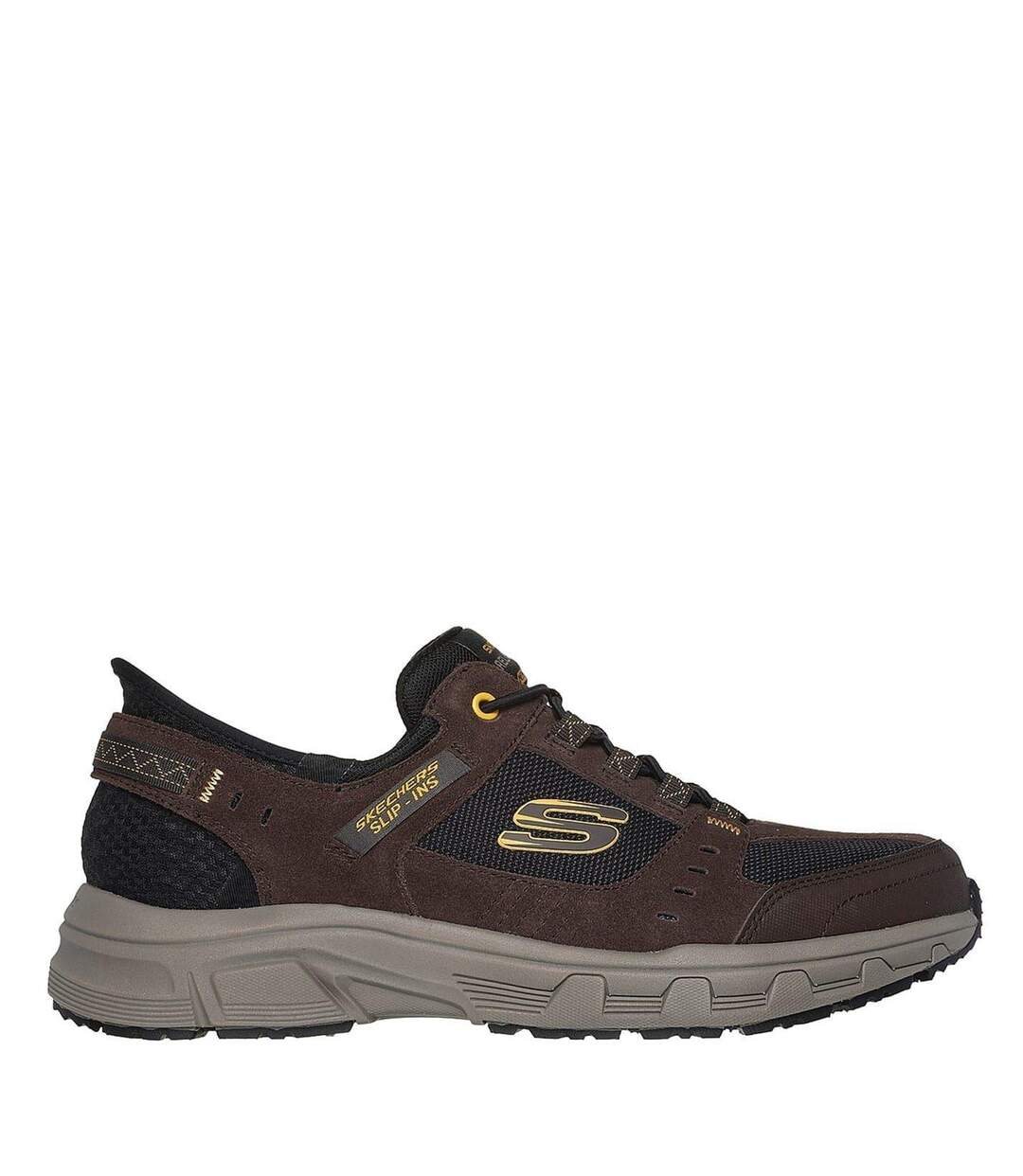 Mens Leather Relaxed Fit Shoes Brown Skechers-3