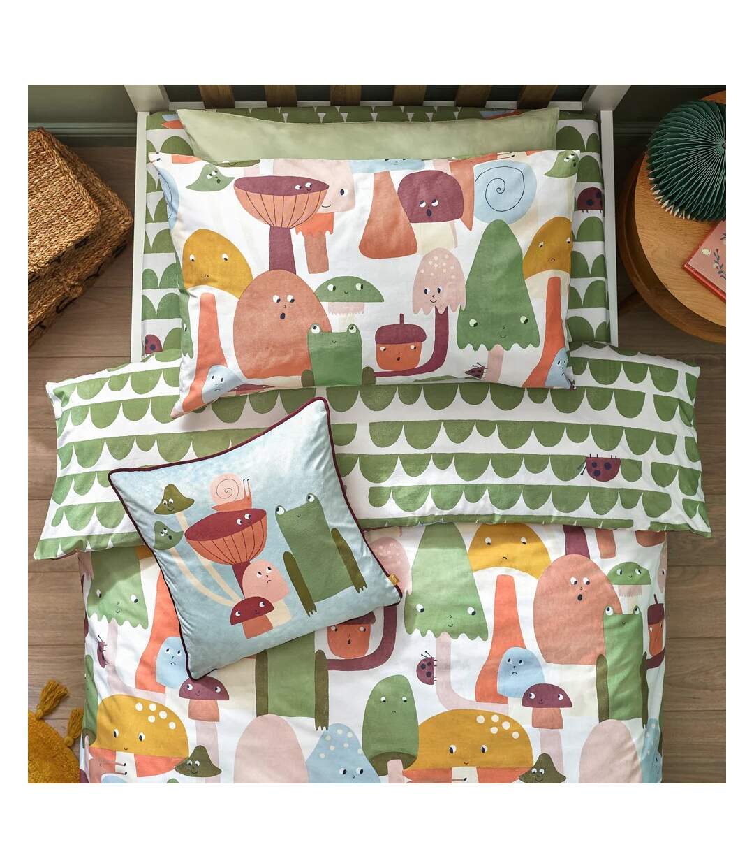 Funguys mushroom duvet cover set multicoloured Little Furn-3