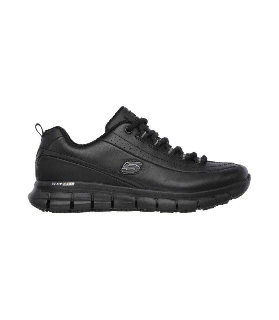 Womens/ladies Sure Track Trickel Leather Shoes Black Skechers-1