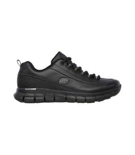 Womens/ladies Sure Track Trickel Leather Shoes Black Skechers