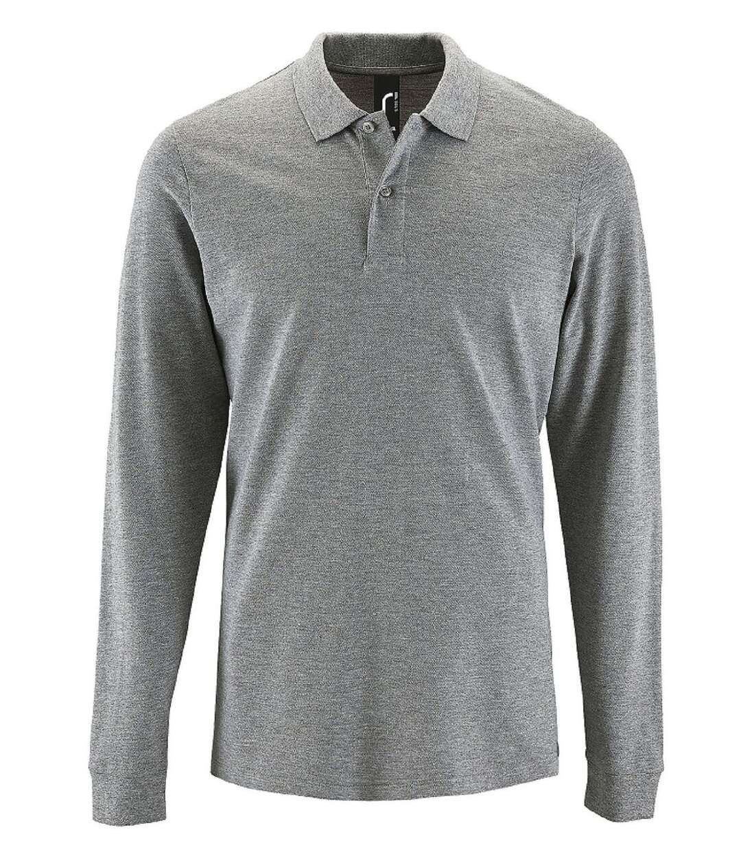 Polos manches longues - Homme - 02087 - gris chiné