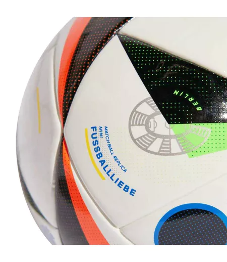 Mini Ballon De Foot Euro Fussballliebe Taille 1 Blanc Bleu Jaune Adidas