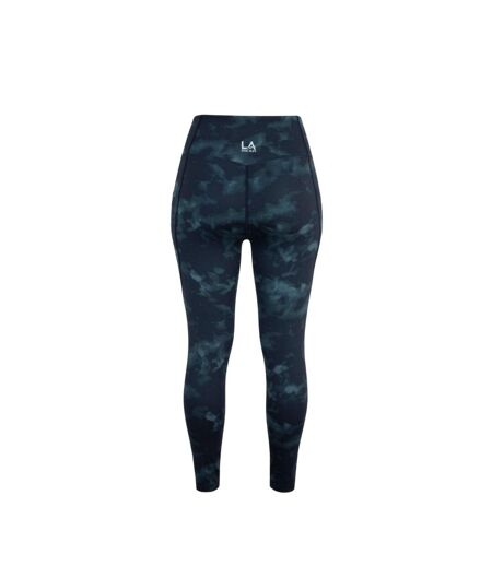 Womens/ladies Camouflage High Waist Leggings Stormy Grey LA Gear
