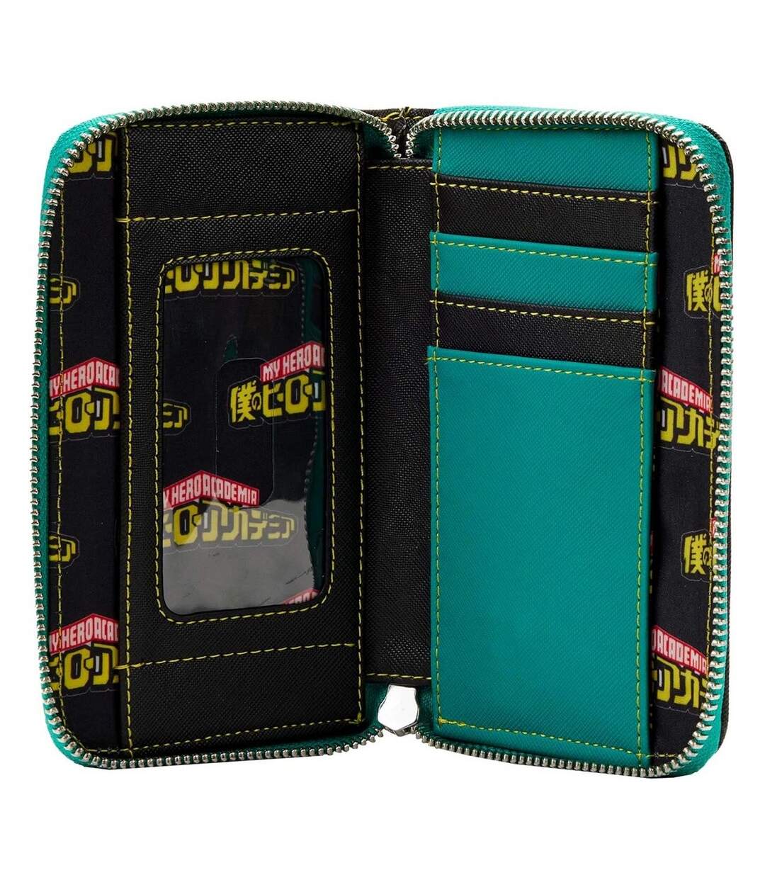 Portefeuille Motif Deku Taille Unique Noir Turquoise Vif My Hero Academia-3